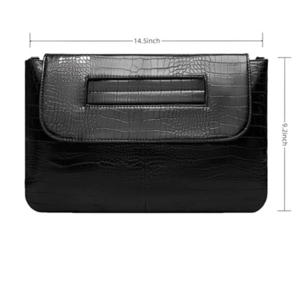 Women Classic Crocodile Pattern Vegan Leather Clutch Purse Oversized Female - Picture 6 of 6